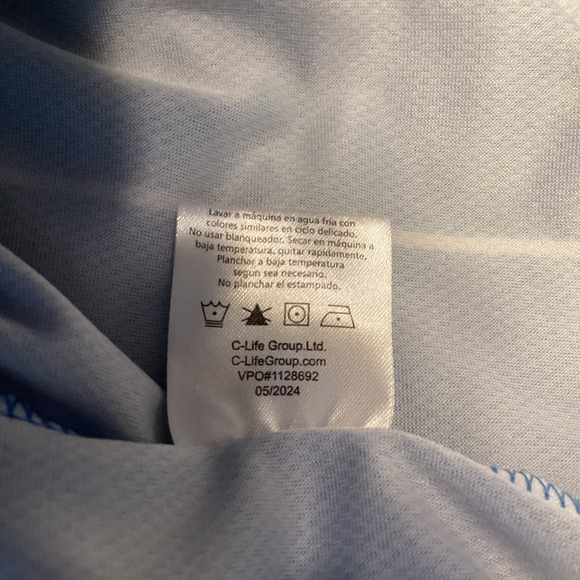 Peanuts Snoopy Baseball Jersey Blue Pinstripe Button Up Short Sleeve Small 50 - Picture 9 of 9